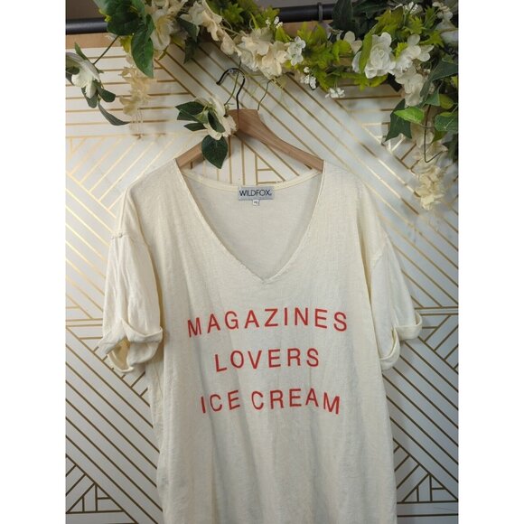 WILDFOX Women's I Owe It To Shore Tunic Pearl V-Neck Flowy Cotton Size XS - Picture 2 of 8